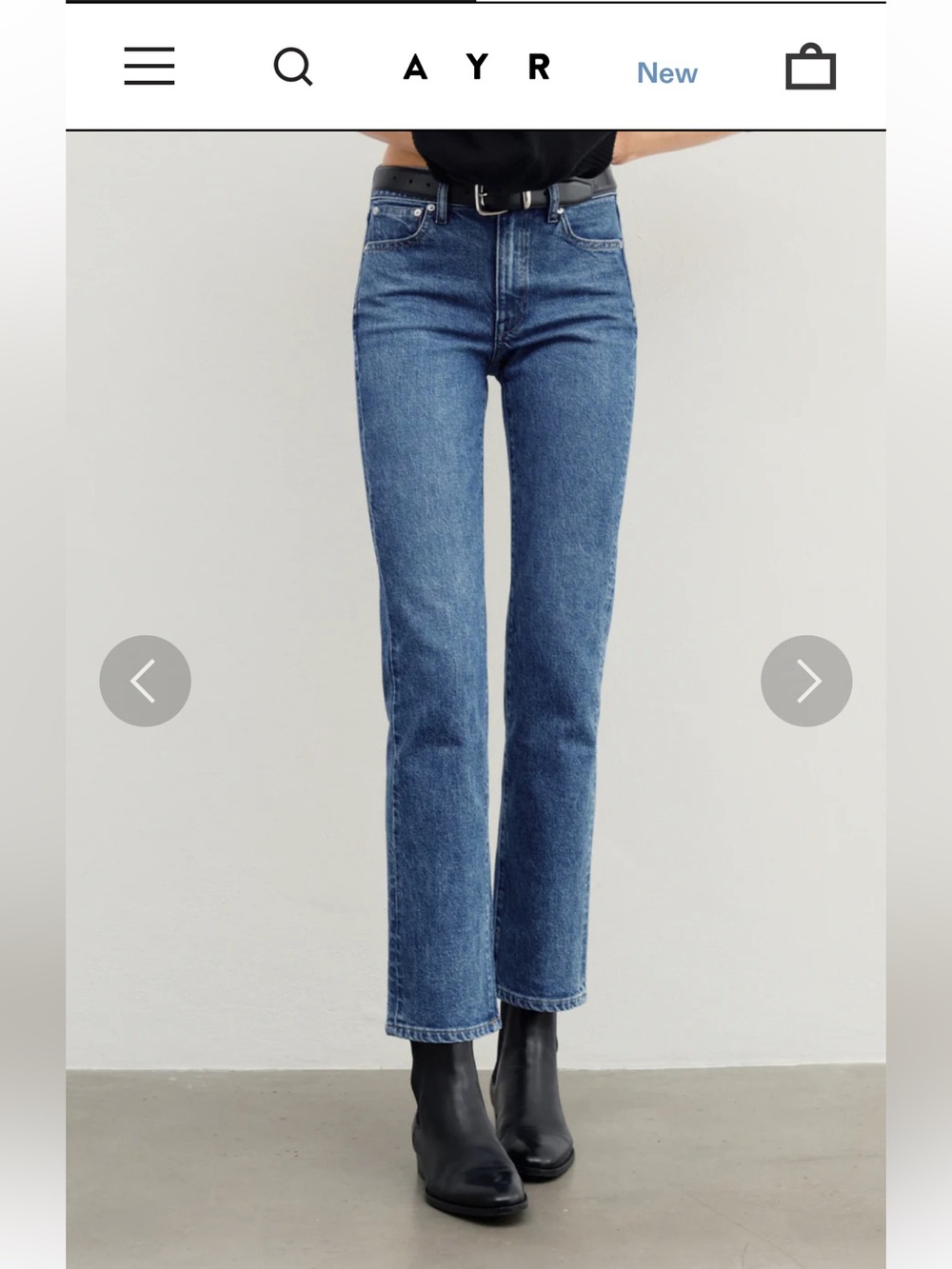 AYR The LaLa Straight Leg Jeans in Medium Blue Denim